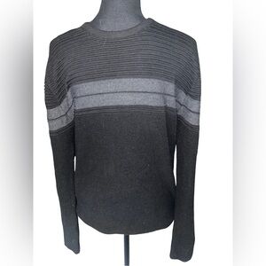 7 Downie St. Black Long Sleeve Tight Knit Pullover Fitted Sweater Size XL